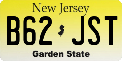 NJ license plate B62JST