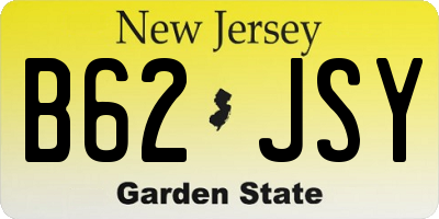 NJ license plate B62JSY