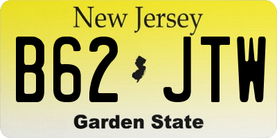 NJ license plate B62JTW