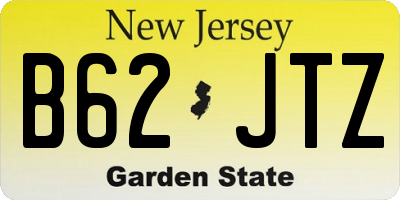 NJ license plate B62JTZ