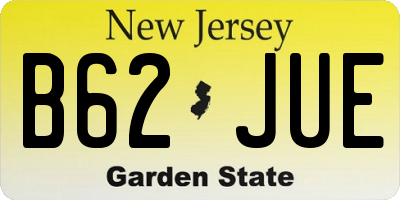 NJ license plate B62JUE