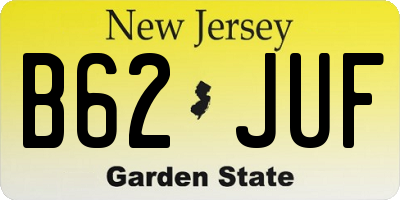 NJ license plate B62JUF
