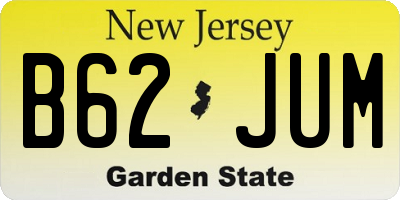 NJ license plate B62JUM