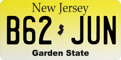 NJ license plate B62JUN
