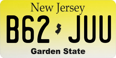 NJ license plate B62JUU
