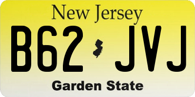NJ license plate B62JVJ