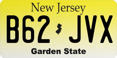 NJ license plate B62JVX