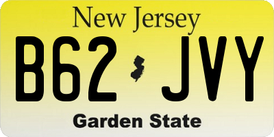 NJ license plate B62JVY