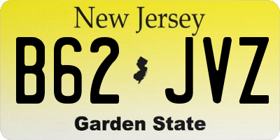 NJ license plate B62JVZ