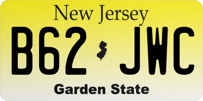 NJ license plate B62JWC