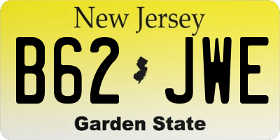 NJ license plate B62JWE