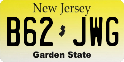NJ license plate B62JWG