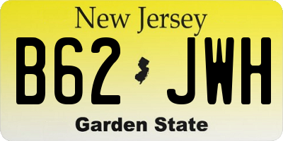 NJ license plate B62JWH