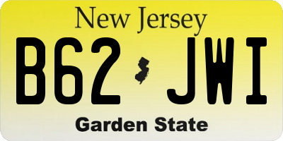 NJ license plate B62JWI