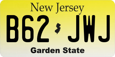 NJ license plate B62JWJ