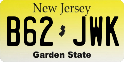 NJ license plate B62JWK