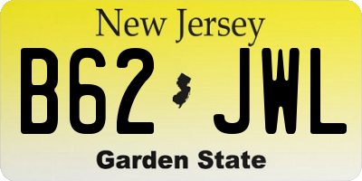 NJ license plate B62JWL