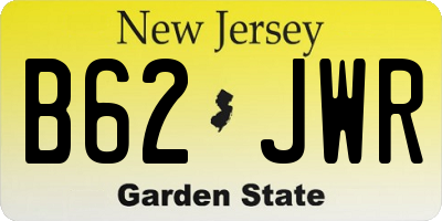 NJ license plate B62JWR