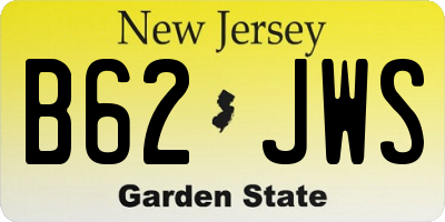 NJ license plate B62JWS