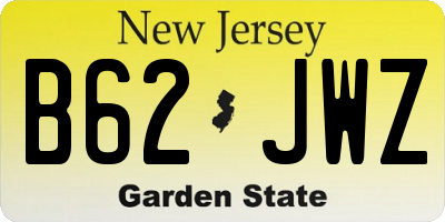 NJ license plate B62JWZ