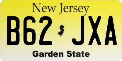 NJ license plate B62JXA