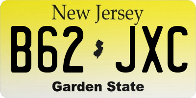 NJ license plate B62JXC