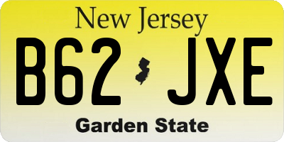 NJ license plate B62JXE