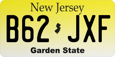 NJ license plate B62JXF