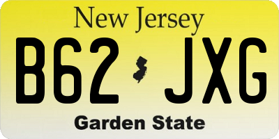 NJ license plate B62JXG