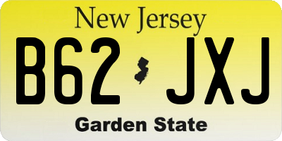 NJ license plate B62JXJ
