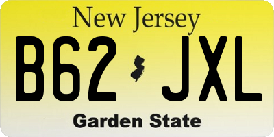 NJ license plate B62JXL