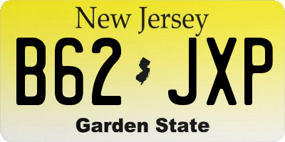 NJ license plate B62JXP