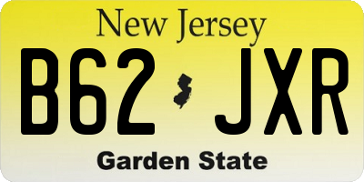 NJ license plate B62JXR