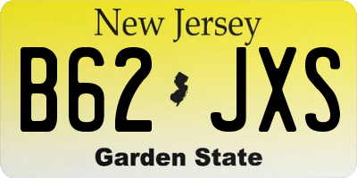 NJ license plate B62JXS