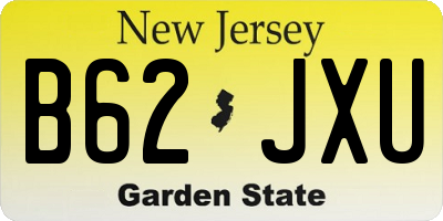 NJ license plate B62JXU