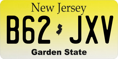 NJ license plate B62JXV