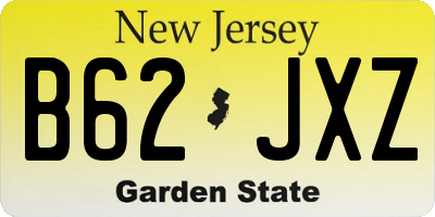 NJ license plate B62JXZ