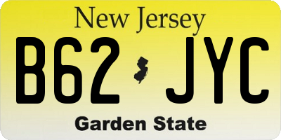 NJ license plate B62JYC