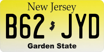 NJ license plate B62JYD