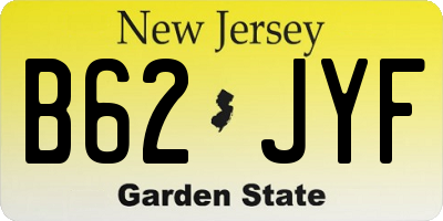 NJ license plate B62JYF