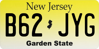 NJ license plate B62JYG
