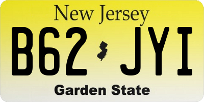 NJ license plate B62JYI