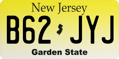 NJ license plate B62JYJ