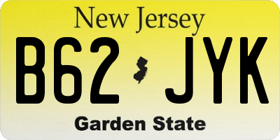 NJ license plate B62JYK