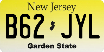 NJ license plate B62JYL