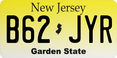 NJ license plate B62JYR