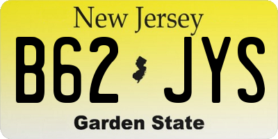NJ license plate B62JYS