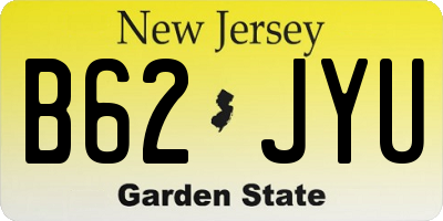 NJ license plate B62JYU