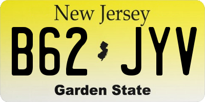 NJ license plate B62JYV