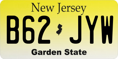 NJ license plate B62JYW
